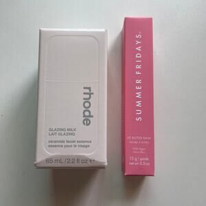 Rhode Glazing Milk & Summer Fridays Lip Butter Balm Pink Sugar Set Skincare
